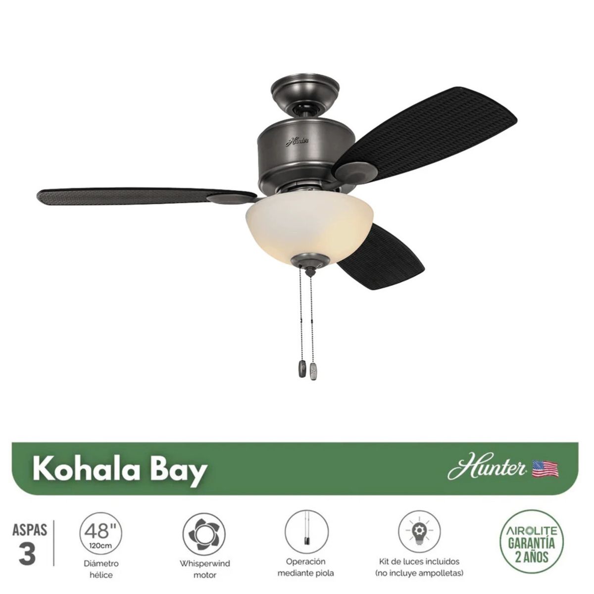 HUNTER - Ventilador De Techo Hunter 48" Mod. Kohala Bay
