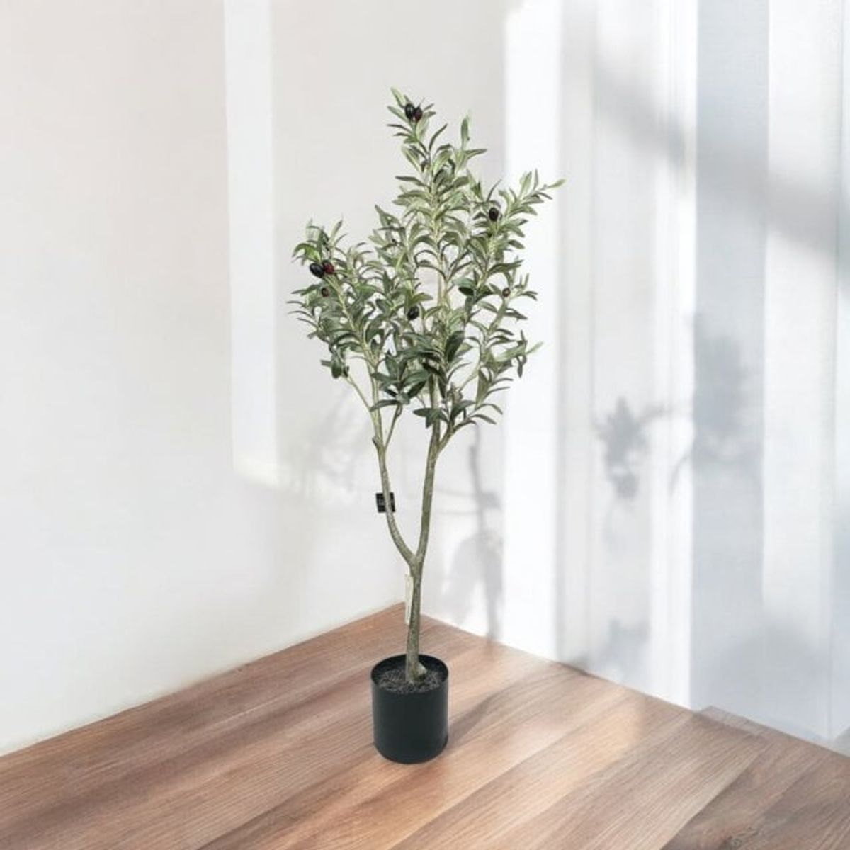 COREL - Árbol Artificial de Olivo 120cm Artificial - Estilo Natural para Interiores y Vitrinas