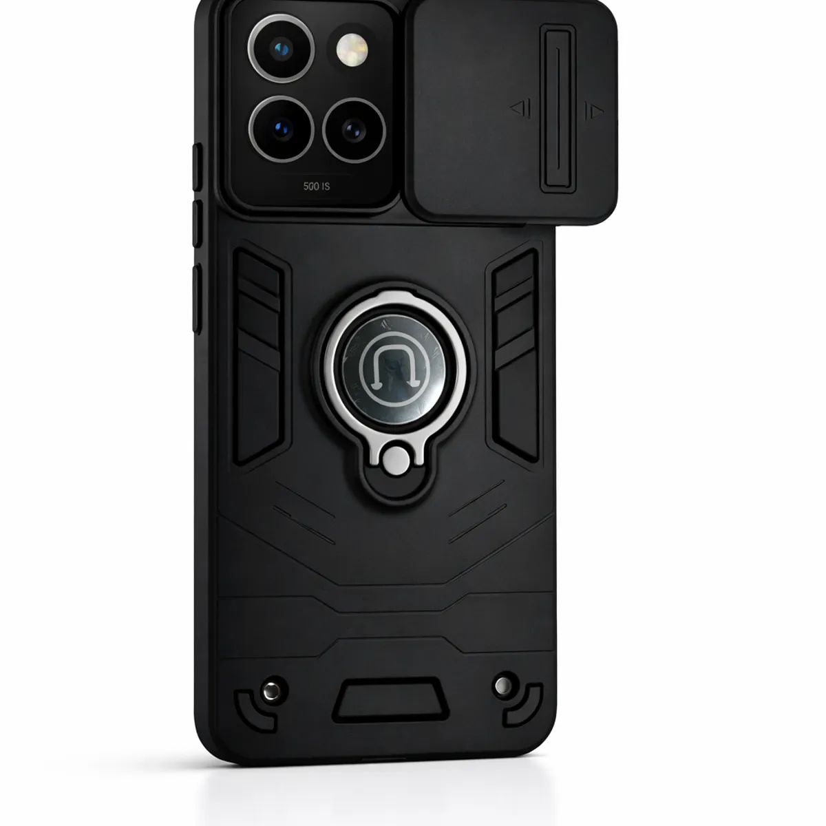 GENERICO - CARCASA PARA MOTOROLA G86 POWER ANILLO CUBRE CAMARA COLOR NEGRO