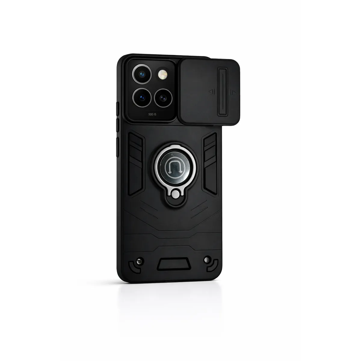GENERICO - CARCASA PARA MOTOROLA G86 POWER ANILLO CUBRE CAMARA COLOR NEGRO