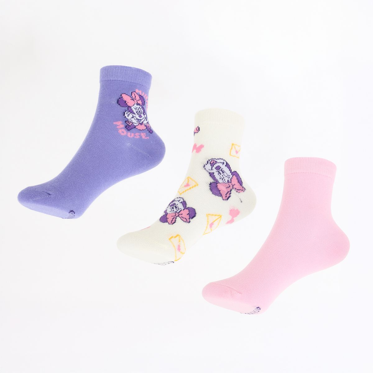 DISNEY - Tripack Calcetines Niña Blanco Minnie & Daisy Disney
