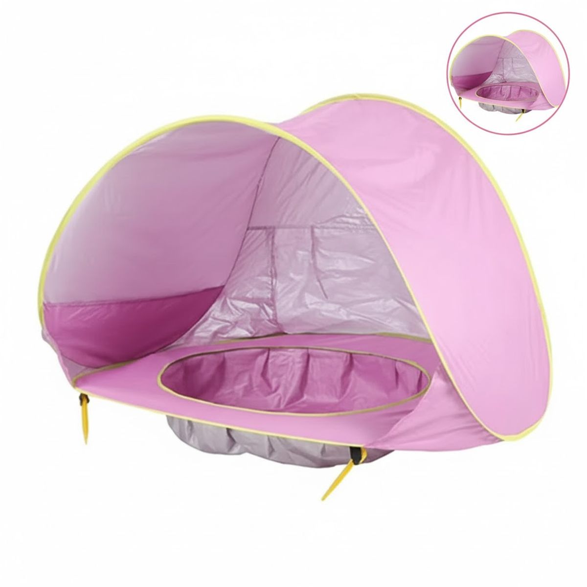 GENERICO - Carpa Piscina De Playa Para Bebe Niños Pegable Uv Rosado