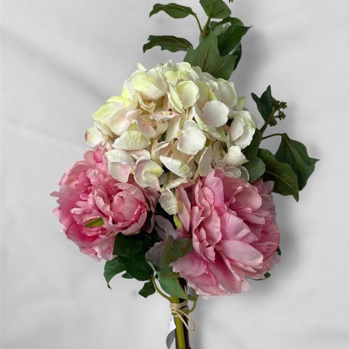 COREL - Arreglo con Hortensia Rosa Claro Artificial - Estilo Natural para Interiores y Vitrinas