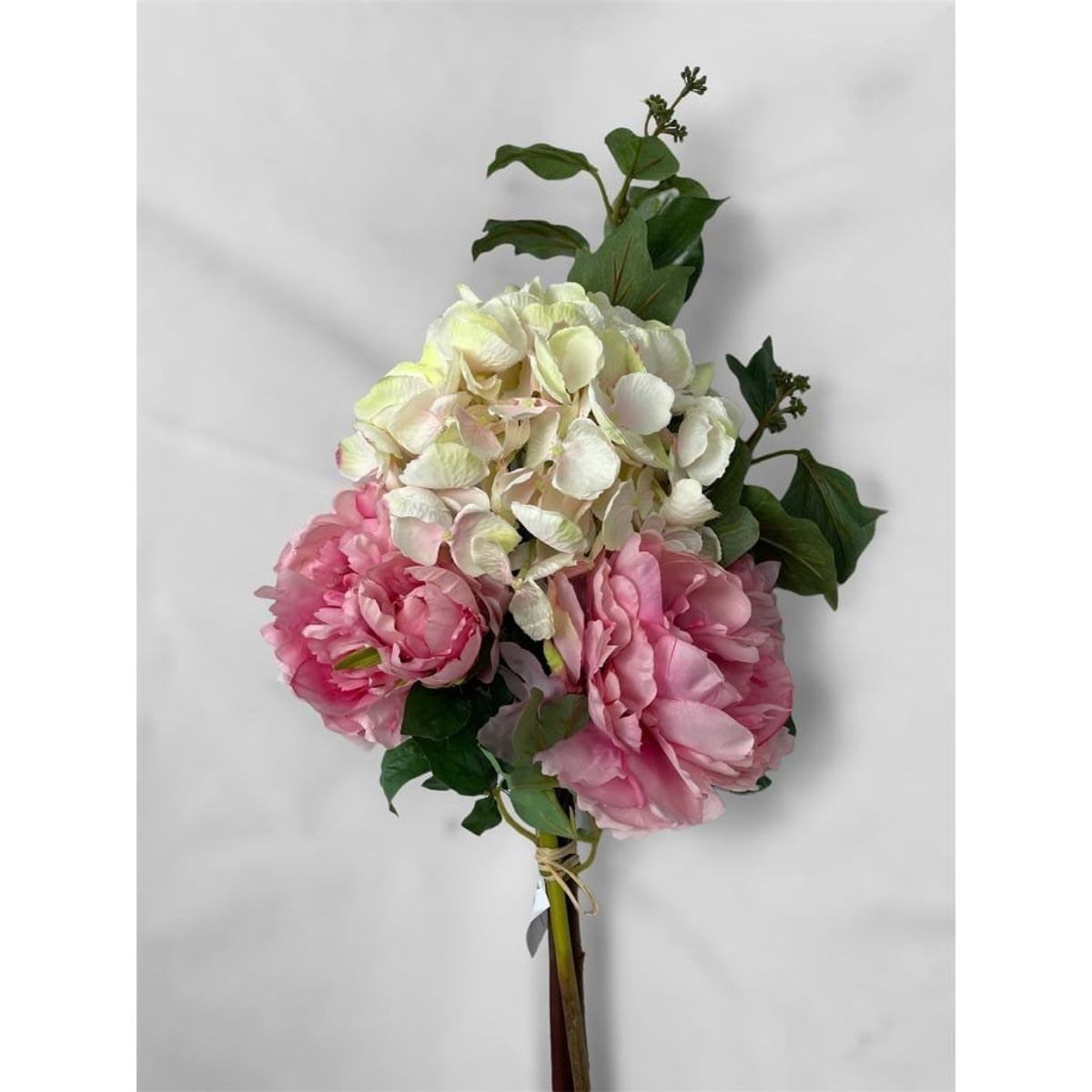 COREL - Arreglo con Hortensia Rosa Claro Artificial - Estilo Natural para Interiores y Vitrinas