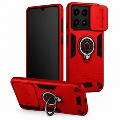 GENERICO - CARCASA PARA MOTOROLA G86 POWER ANILLO CUBRE CAMARA COLOR ROJO
