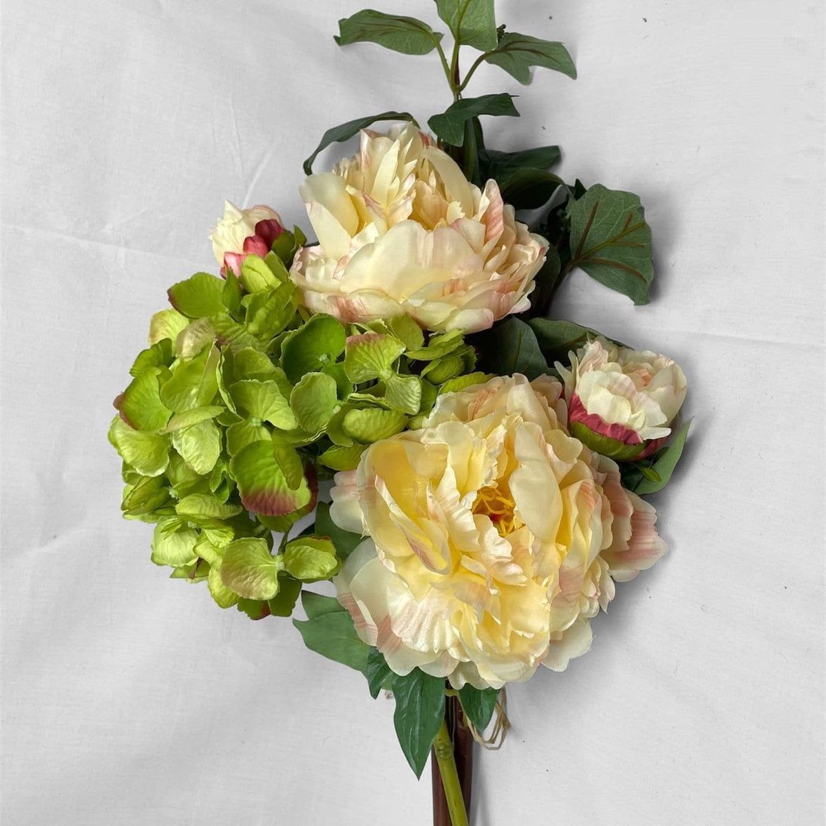 COREL - Arreglo con Hortensia Verde Artificial - Estilo Natural para Interiores y Vitrinas