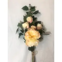 COREL - Arreglo de Rosas Damasco Artificial - Estilo Natural para Interiores y Vitrinas