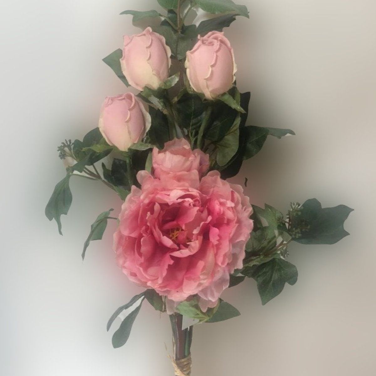 COREL - Arreglo de rosas rosada Artificial - Estilo Natural para Interiores y Vitrinas