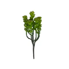 COREL - Cactus Boxwood Verde-Rojo Artificial - Estilo Natural para Interiores y Vitrinas