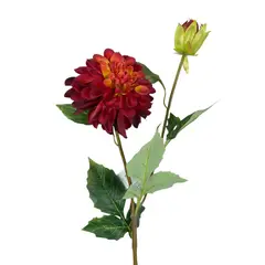 COREL - Dahlia Roja de 68 cm Artificial - Estilo Natural para Interiores y Vitrinas