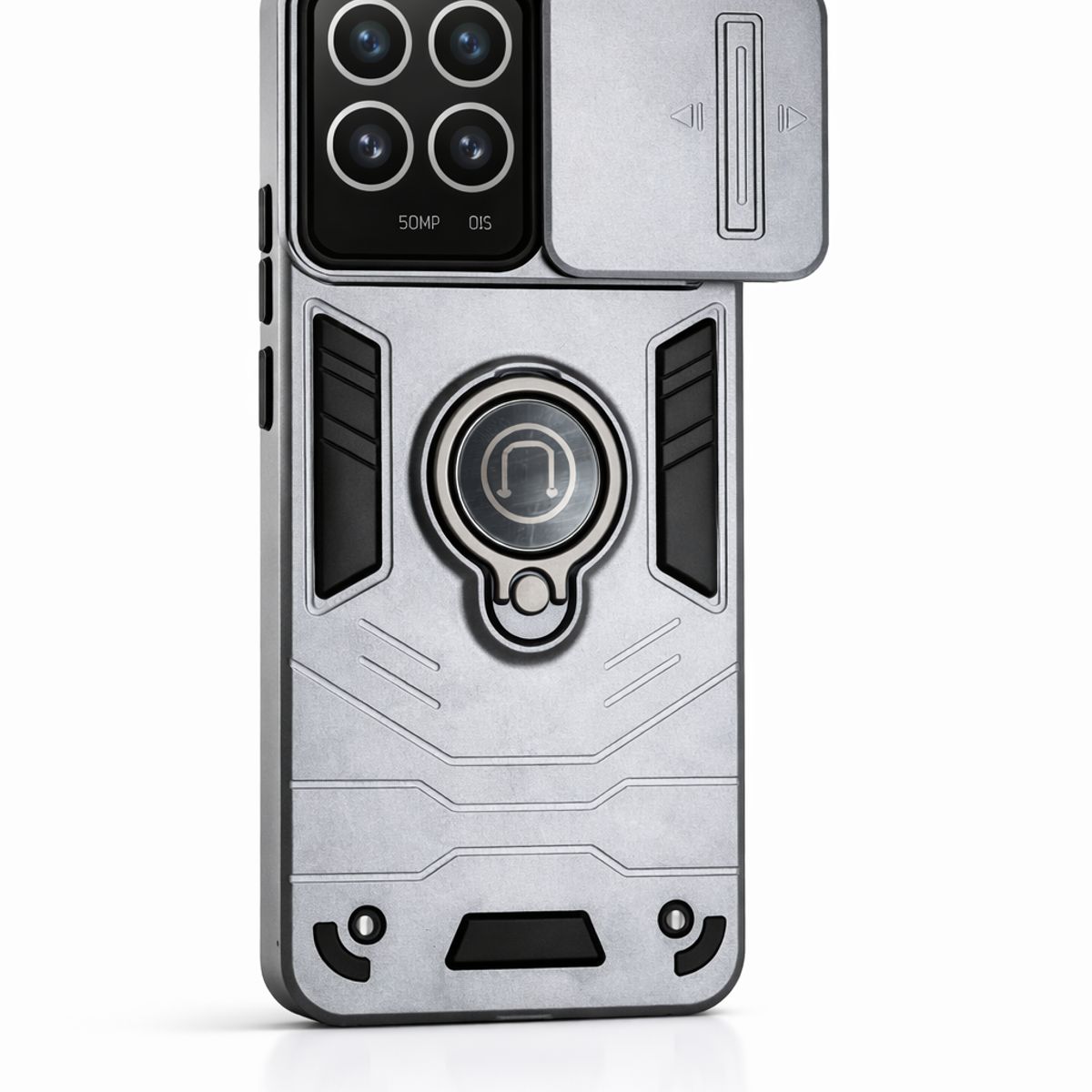 GENERICO - CARCASA PARA MOTOROLA G86 POWER ANILLO CUBRE CAMARA COLOR GRIS