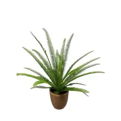 COREL - Helecho Espada Artificial 61cm Artificial - Estilo Natural para Interiores y Vitrinas