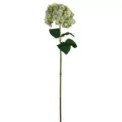 COREL - Hortensia blanca celeste con Hojas 82cm Artificial - Estilo Natural para Interiores y Vitrinas
