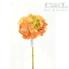 COREL - Hortensia Naranja Clara 50cm Artificial - Estilo Natural para Interiores y Vitrinas