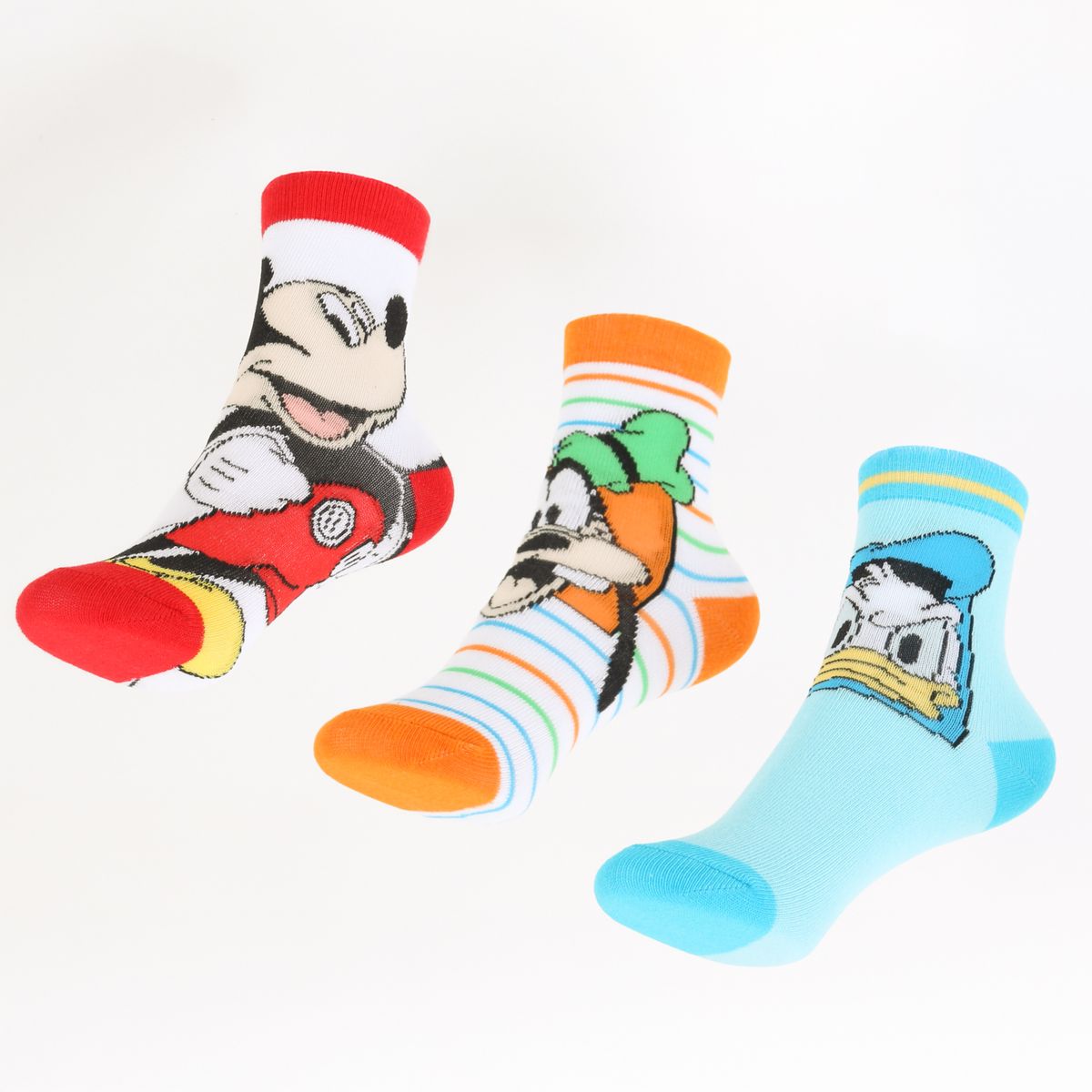 DISNEY - Tripack Calcetines Niño Blanco Mickey Donald & Goofy Disney