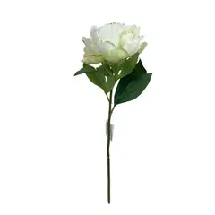 COREL - Peonía Blanca Simple 45cm Artificial - Estilo Natural para Interiores y Vitrinas