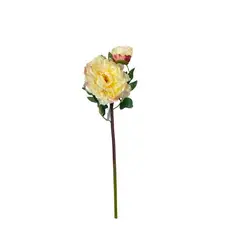 COREL - Peonía Rosa Clara Con Botón 54cm Artificial - Estilo Natural para Interiores y Vitrinas