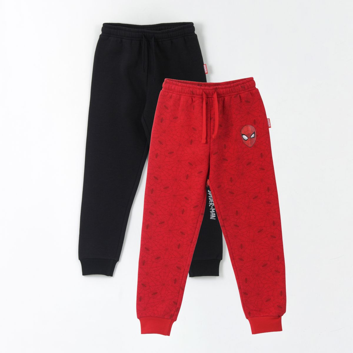 MARVEL - Bipack Pantalón de Buzo Niño Spiderman Negro Marvel