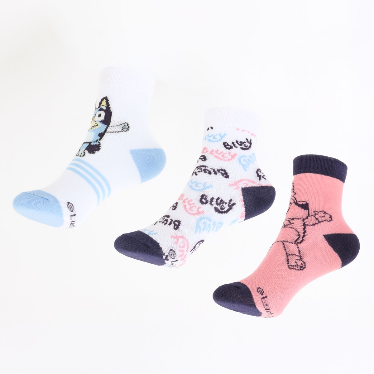 BLUEY - Tripack Calcetines Niña Blanco Full Print Bluey