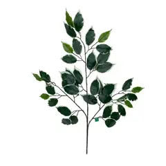 COREL - Rama Artificial De Ficus Variegada 50cm Artificial - Estilo Natural para Interiores y Vitrinas