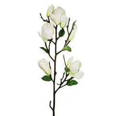 COREL - Rama Artificial Magnolia Blanca 84cm Artificial - Estilo Natural para Interiores y Vitrinas