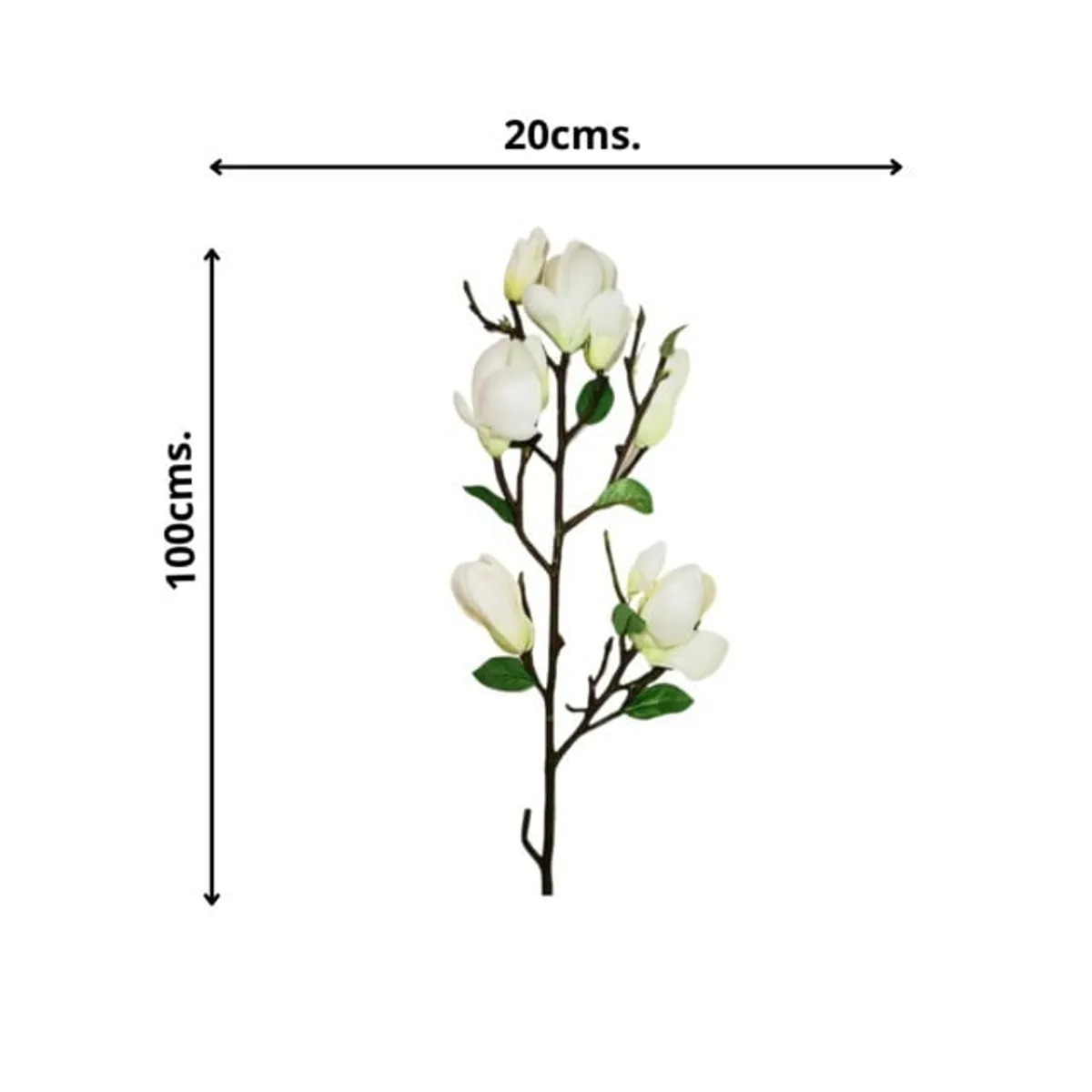 COREL - Rama Artificial Magnolia Blanca 84cm Artificial - Estilo Natural para Interiores y Vitrinas