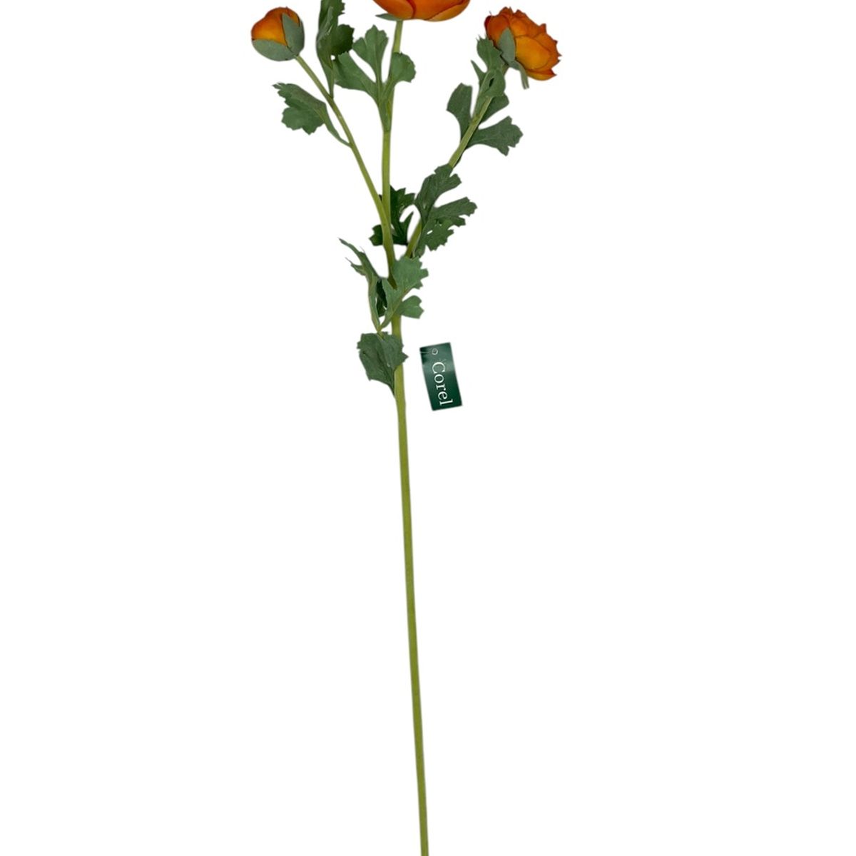 COREL - Renúnculo Naranjo 73cm Artificial - Estilo Natural para Interiores y Vitrinas