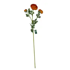 COREL - Renúnculo Naranjo 73cm Artificial - Estilo Natural para Interiores y Vitrinas