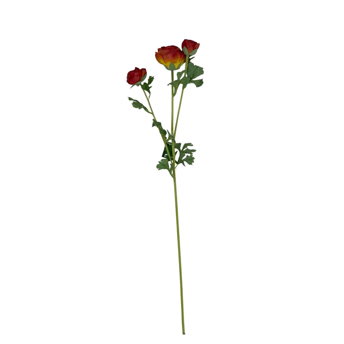 COREL - Renúnculo Rojo 73cm Artificial - Estilo Natural para Interiores y Vitrinas
