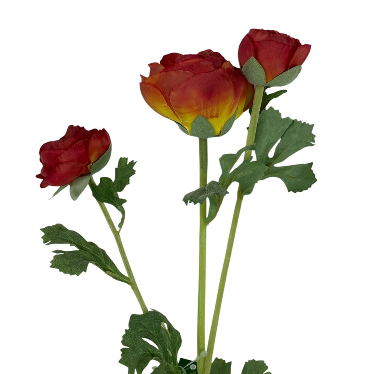 COREL - Renúnculo Rojo 73cm Artificial - Estilo Natural para Interiores y Vitrinas