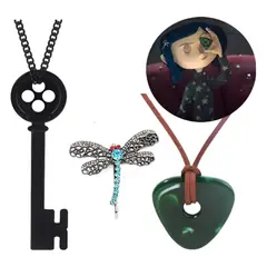 GENERICO - Set Coraline Collar Magico Llave Y Broche De Libelula