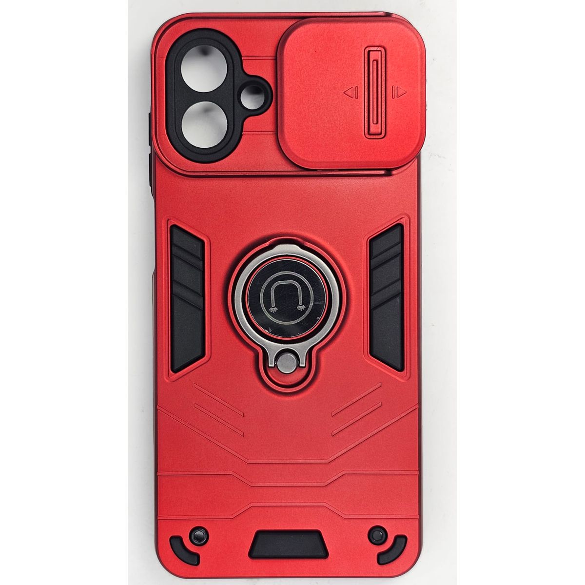 GENERICO - CARCASA PARA SAMSUNG A07 ANILLO CUBRE CAMARA COLOR ROJO