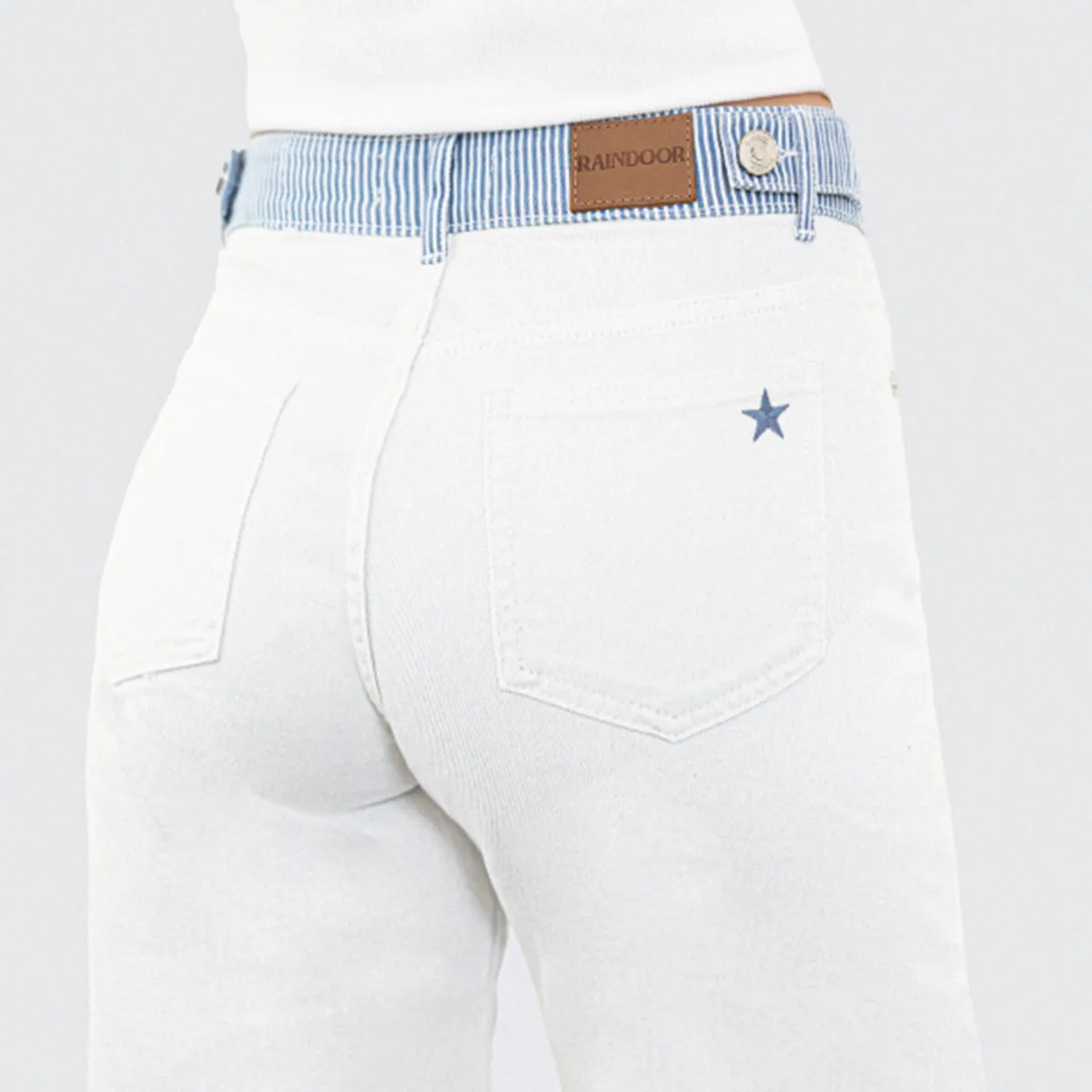 RAINDOOR - Pantalon Pretina Rayas Blanco