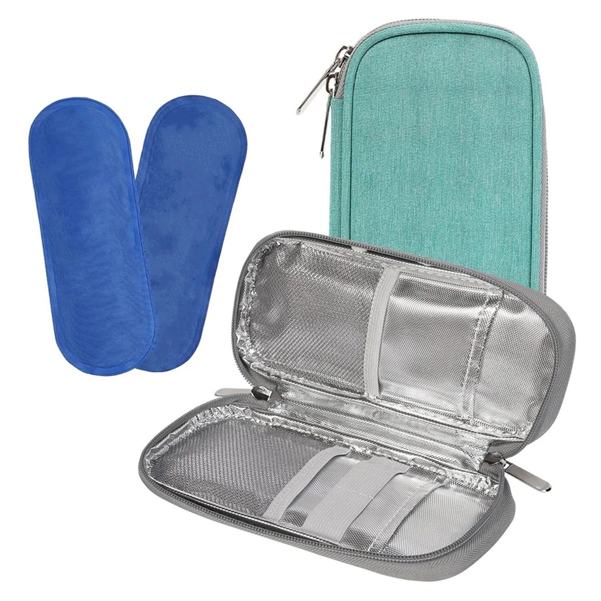 ONEDER - Estuche De Viaje Cooler Bolso Porta Insulina Diabéticos Tela Verde