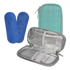 ONEDER - Estuche De Viaje Cooler Bolso Porta Insulina Diabéticos Tela Verde