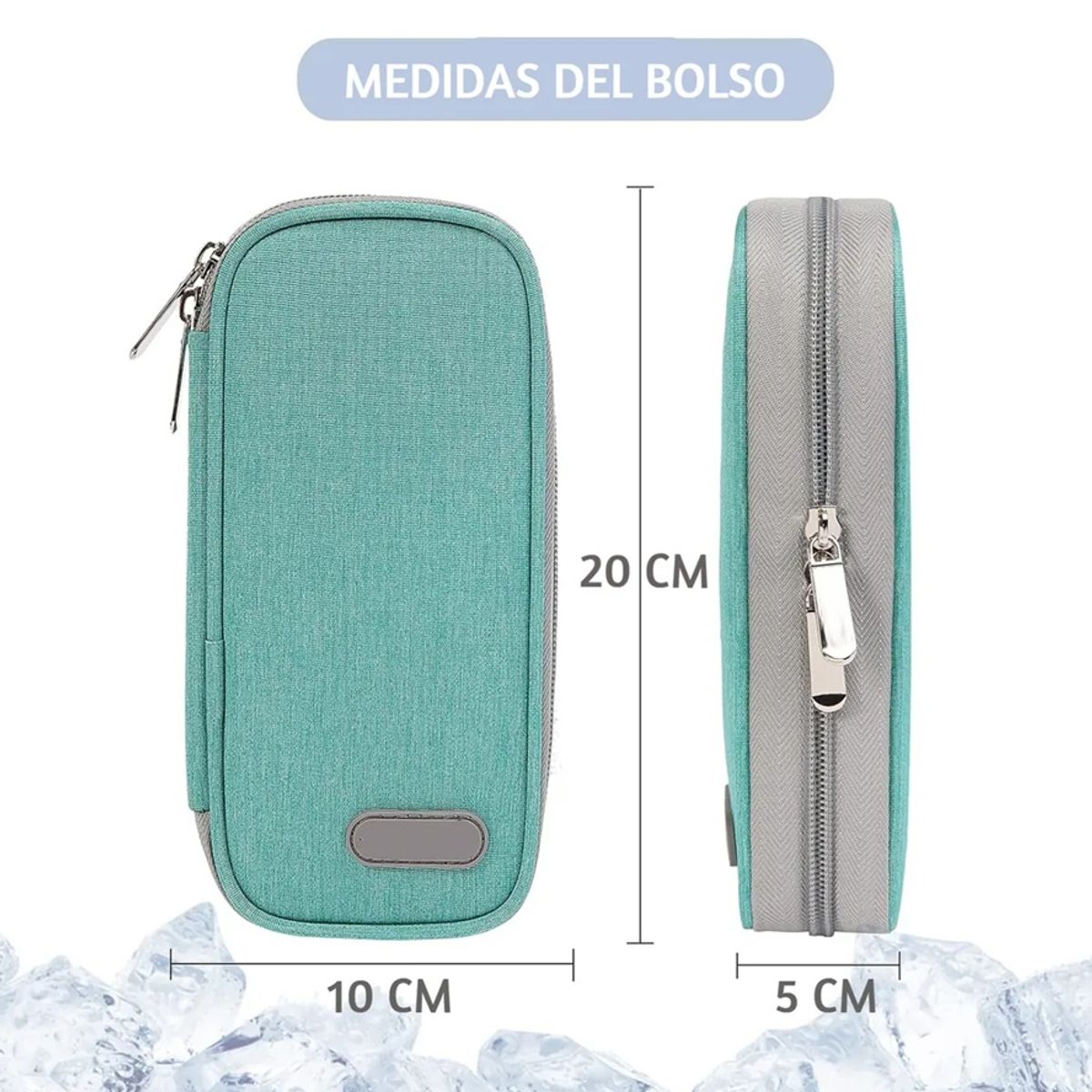 ONEDER - Estuche De Viaje Cooler Bolso Porta Insulina Diabéticos Tela Verde