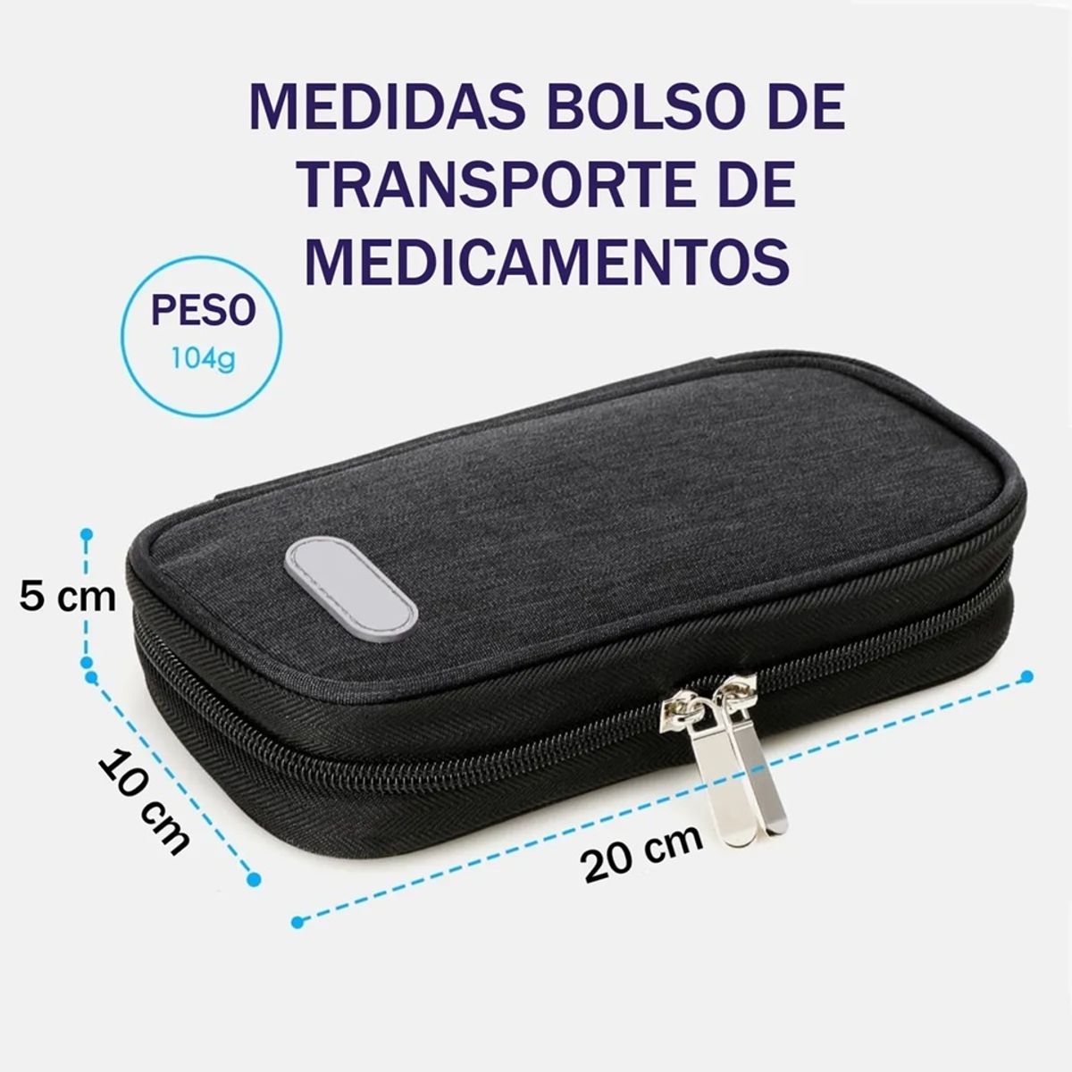 ONEDER - Bolso Estuche Cooler Porta Insulina Para Viaje Refrigerante Oneder Tela Negro