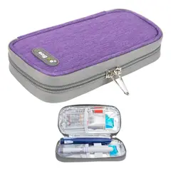 ONEDER - Bolso Estuche Cooler Porta Insulina Para Viaje Refrigerante Tela Morado