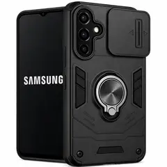 GENERICO - CARCASA PARA SAMSUNG S25 FE ANILLO CUBRE CAMARA COLOR NEGRO