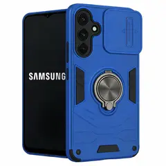 GENERICO - CARCASA PARA SAMSUNG S25 FE ANILLO CUBRE CAMARA COLOR AZUL