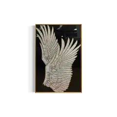 DEKAM DISEÑO - Cuadro Porcelana Diamantes Alas Piedras 90x60 cms