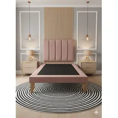 MUEBLES NEW - CAMA DE PLAZA LINEAL PALO ROSA FELPA