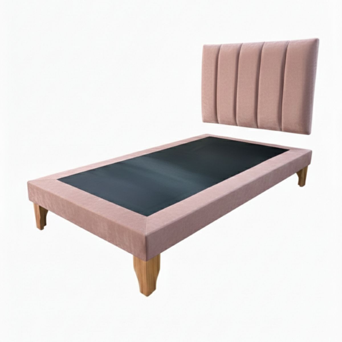 MUEBLES NEW - CAMA DE PLAZA LINEAL PALO ROSA FELPA