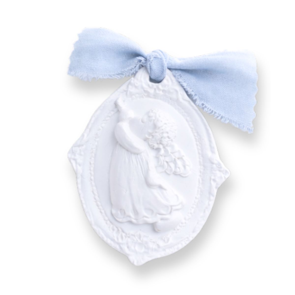 LAFANTINA - CUNERO ANGELITO CERAMICA MENTA REGALO RELIGIOSO PARA BAUTIZO Y NACIMIENTO