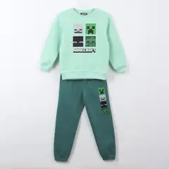 MINECRAFT - Conjunto Buzo Niño Personajes Verde