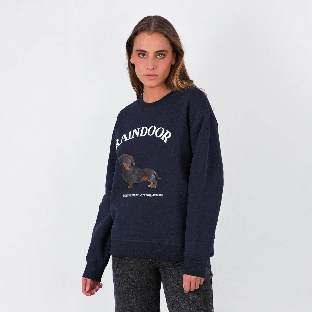 RAINDOOR - Polerón Crew Neck Estampado Bone