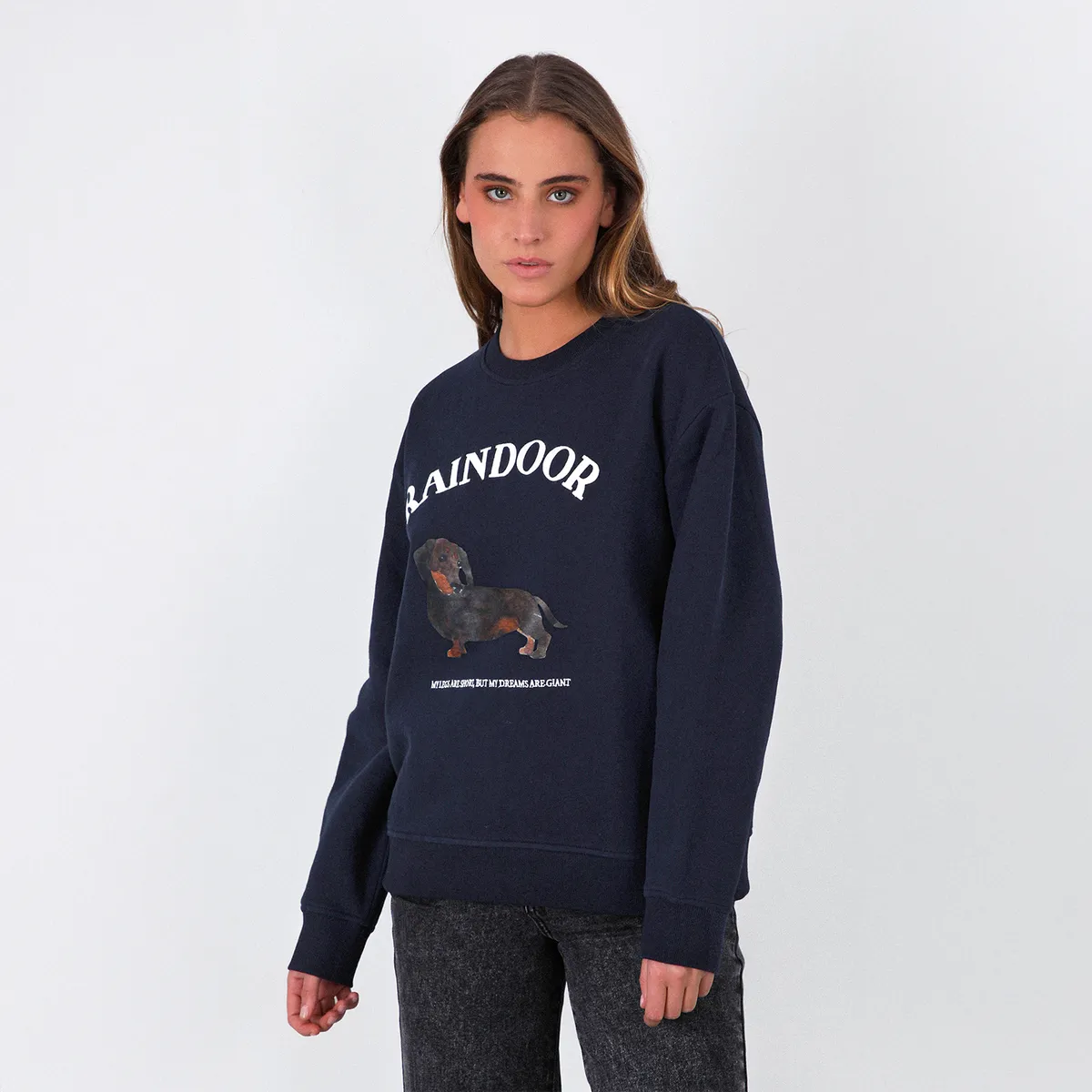 RAINDOOR - Polerón Crew Neck Estampado Bone