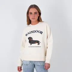 RAINDOOR - Polerón Crew Neck Estampado Bone