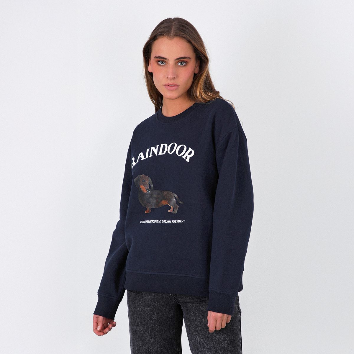RAINDOOR - Polerón Crew Neck Estampado Bone