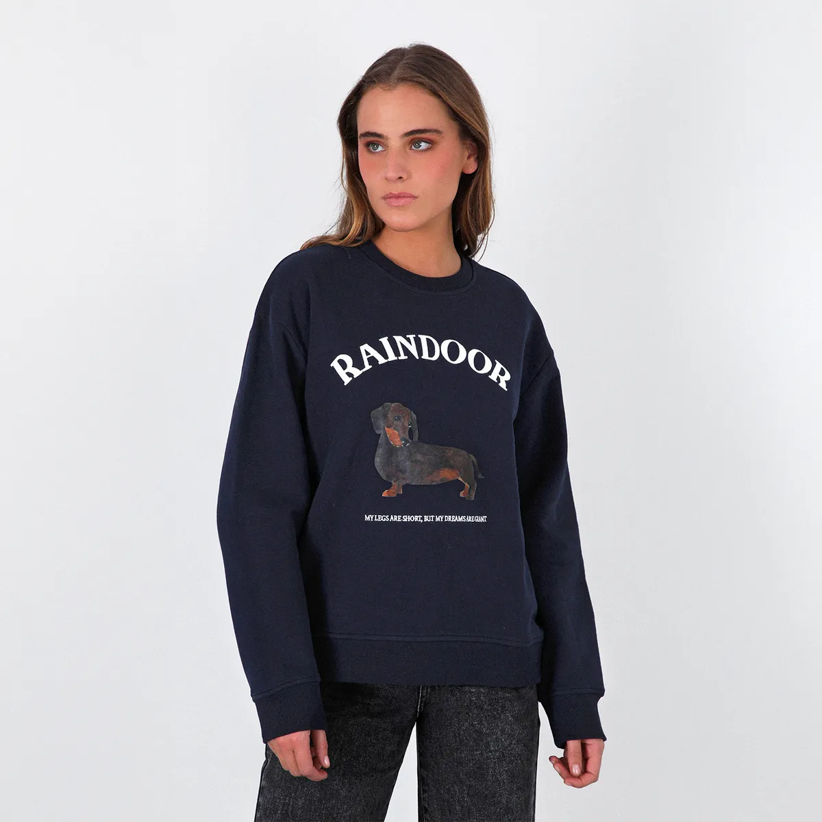RAINDOOR - Polerón Crew Neck Estampado Bone